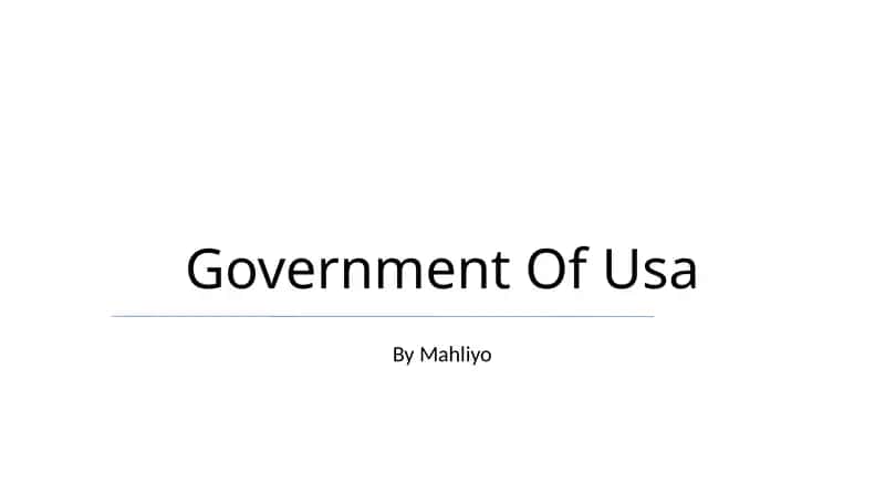 The Structure of the Federal Government 1