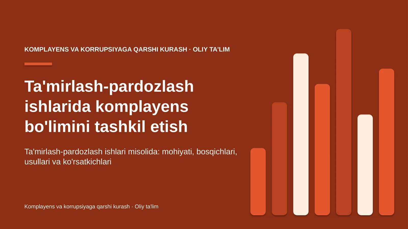 ta'mirlash pardozlash ishlarida komplayens bo'limini tashkil etish 8121 1