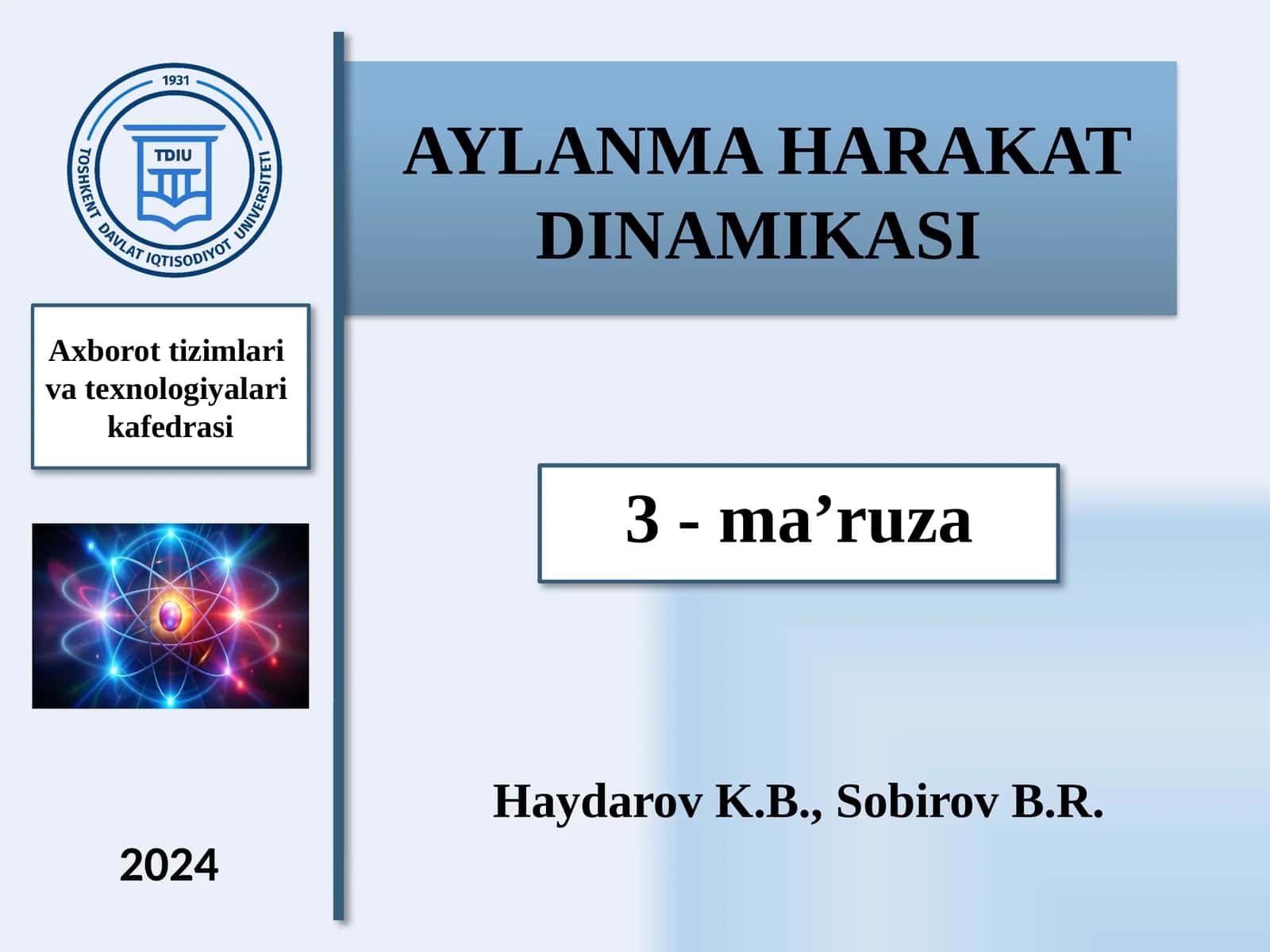 Qattiq jism aylanma harakatining dinamikasi 1