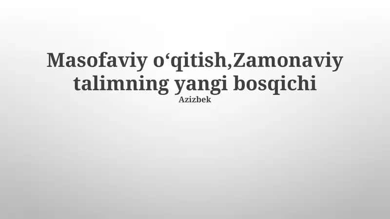 Zamonaviy talimning yangi bosqichi 1