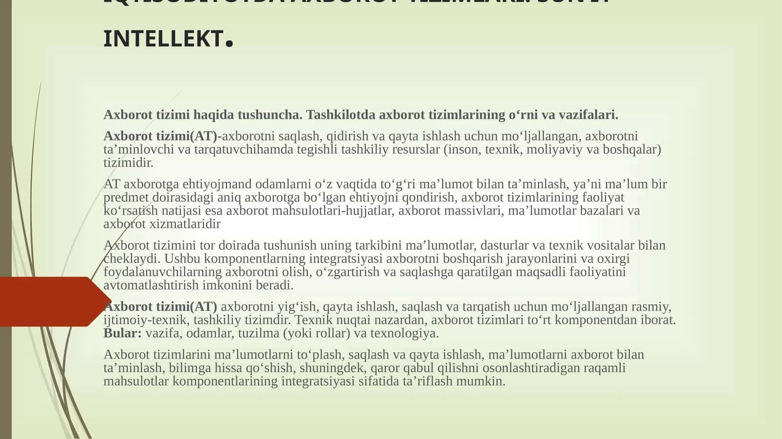Axborot tizimlari 1