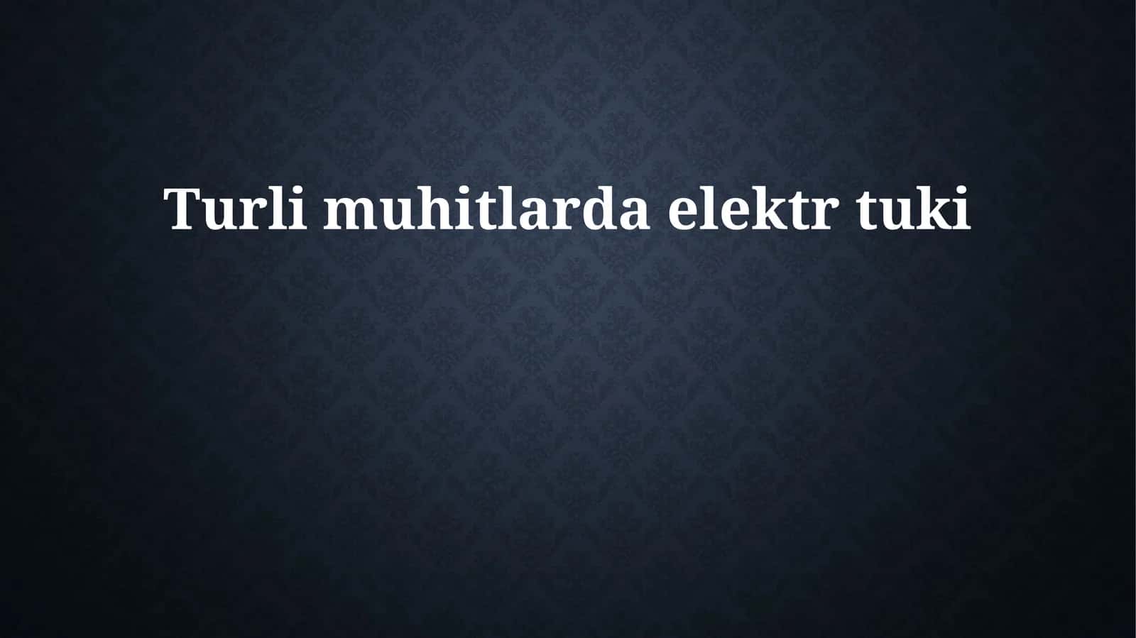 Elektr toki va uning biologik o'zgarishlari 1