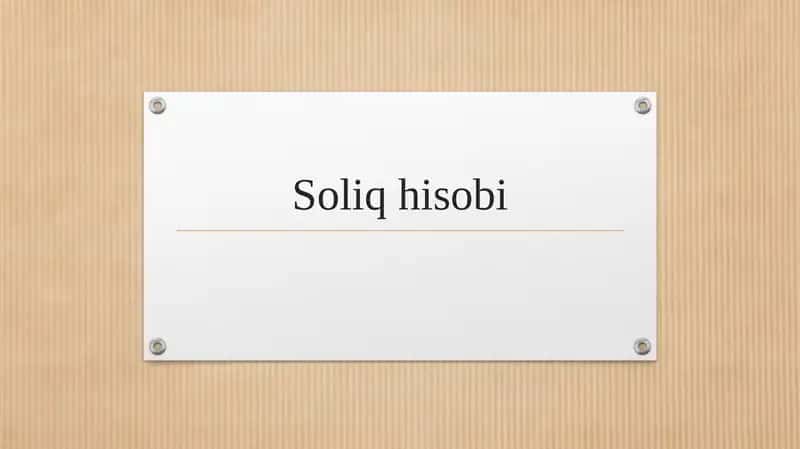Soliq hisobi 1