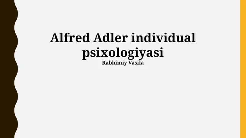 Alfred Adler individual psixologiyasi 1
