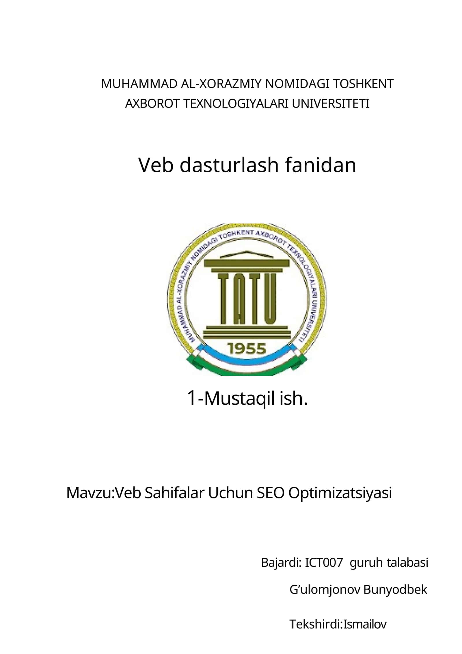 Veb Sahifalar Uchun SEO Optimizatsiyasi 1