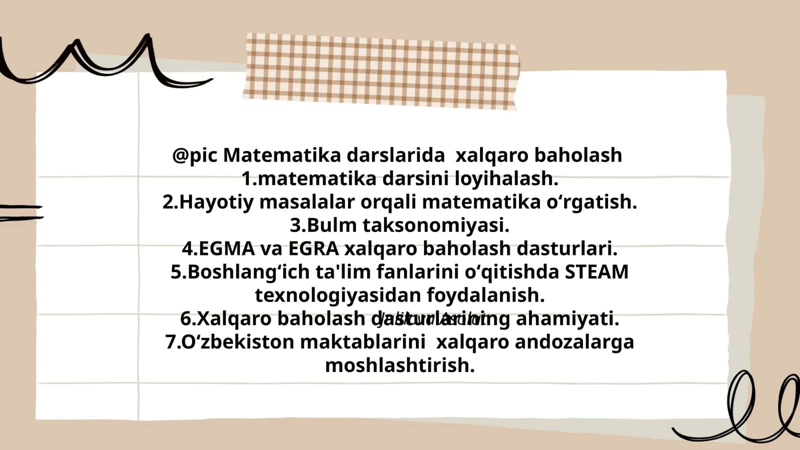 Matematika darslarida xalqaro baholash 1