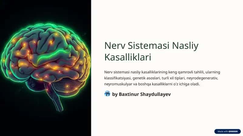 Nerv sistemasining nasliy kasalliklari. 1
