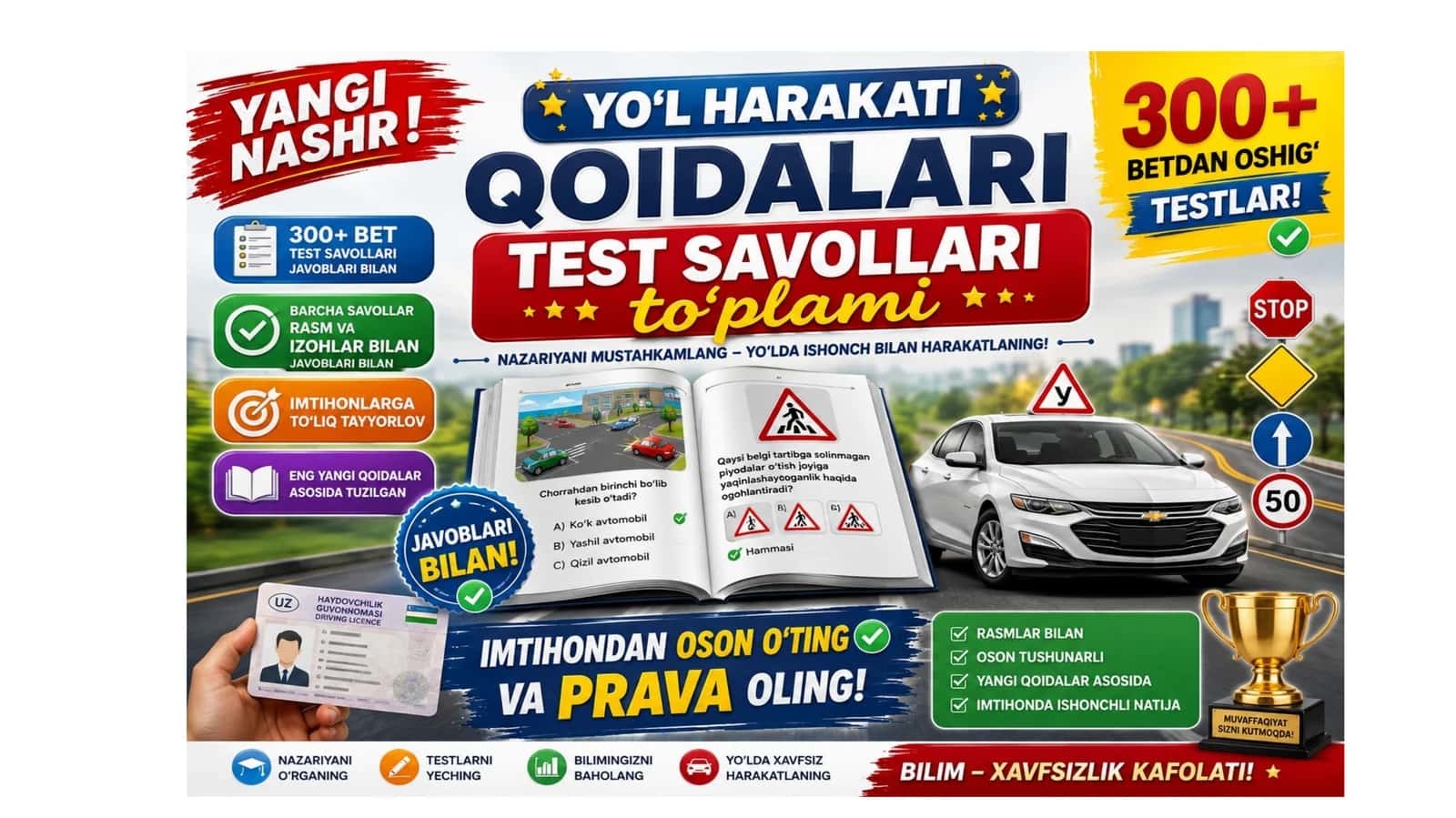 Avtotest qoidalari test savollari to‘plami 1