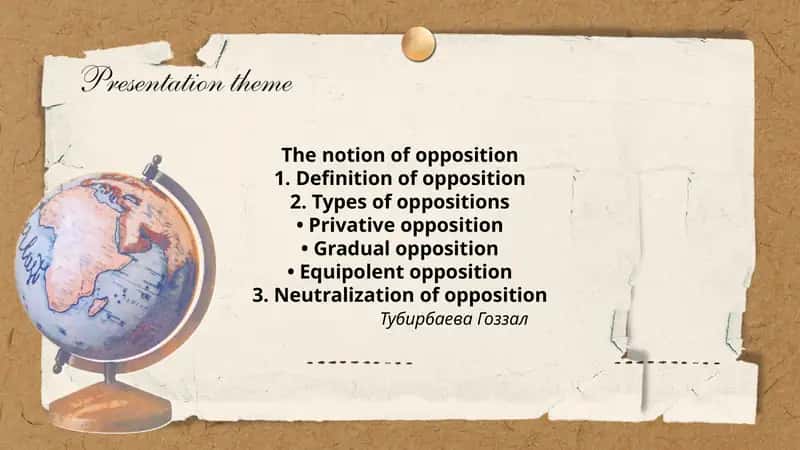 The notion of opposition 1