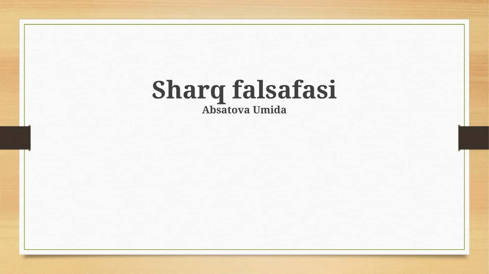 Sharq falsafasi 1