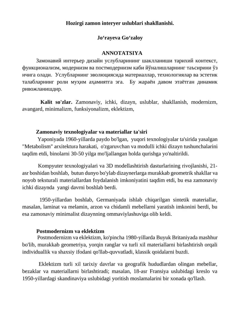 Interer uslublari 1