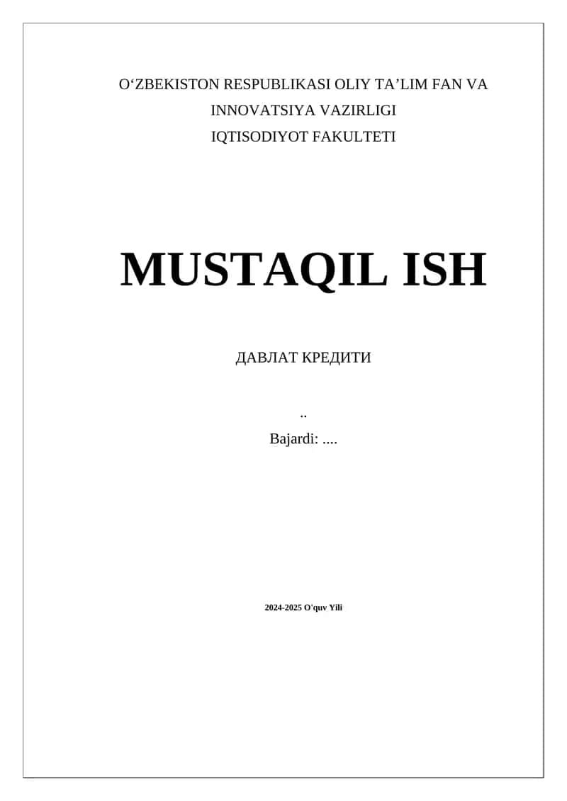 Davlat kreditlari 1