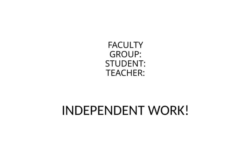 INDEPENDENT WORK 1