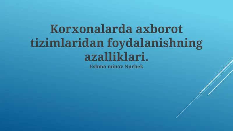 Axborot tizimlari 1
