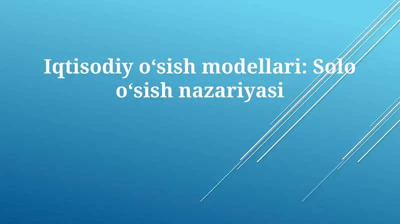 Solooʻsishnazariyasi 1