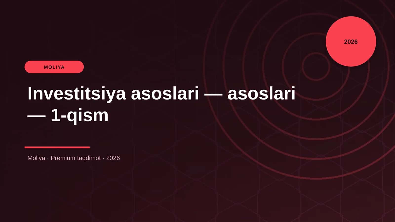 Investitsiya asoslari — asoslari — 1-qism 1