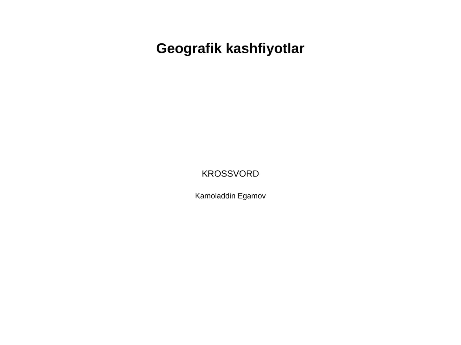 Geografik kashfiyotlar 1