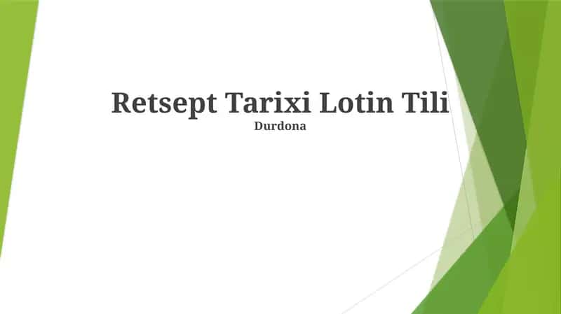Retsept Tarixi Lotin Tili 1