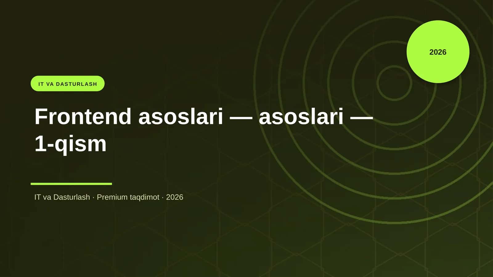 Frontend asoslari — asoslari — 1-qism 1