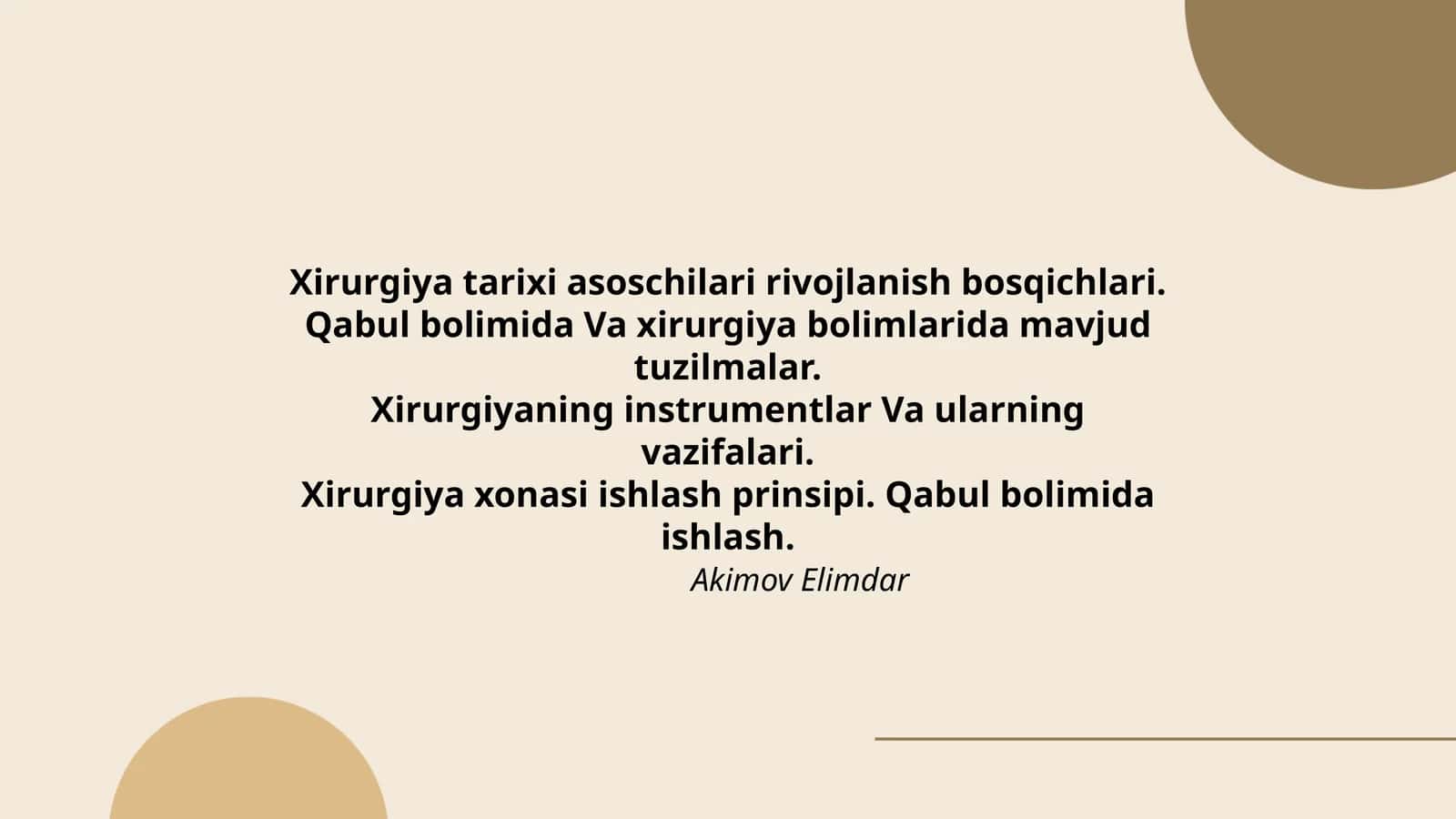 Xirurgiya tarixi asoschilari rivojlanish bosqichlari 1