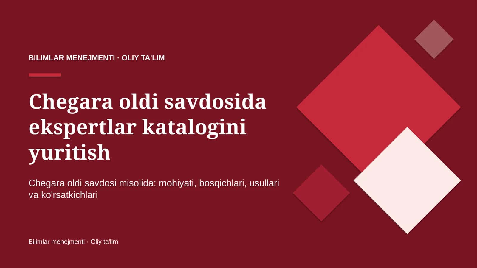 Chegara oldi savdosida ekspertlar katalogini yuritish 1