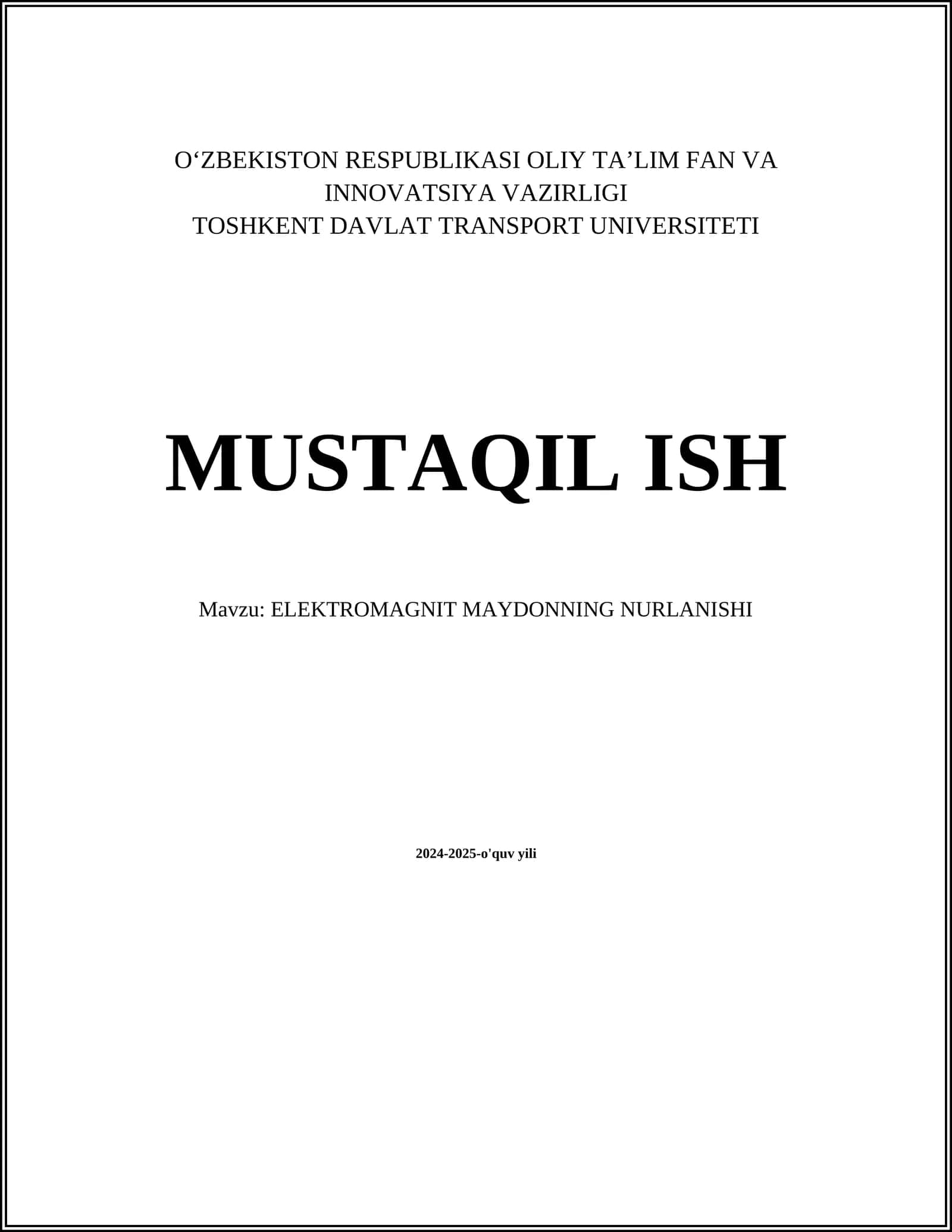 Elektromagnit Maydonlar 1