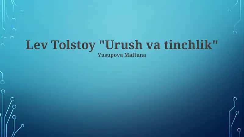 Urush va tinchlik 1