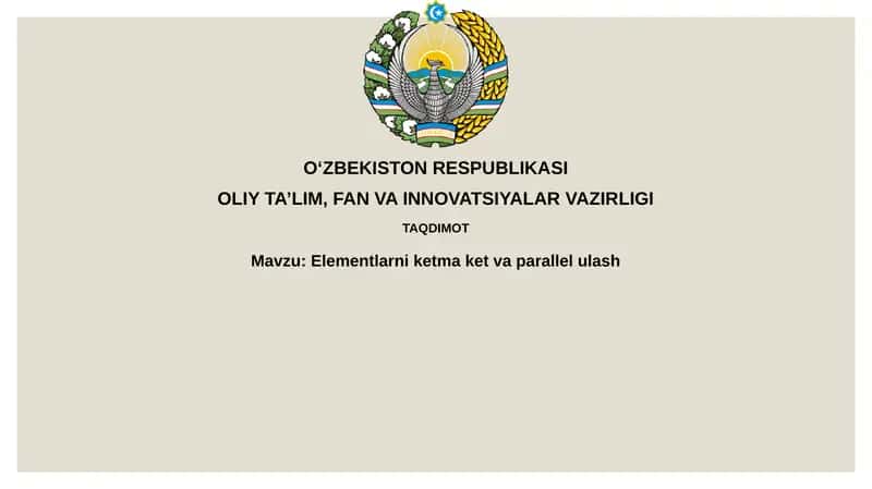 Elementlarni ketmaket va parallel ulash 1