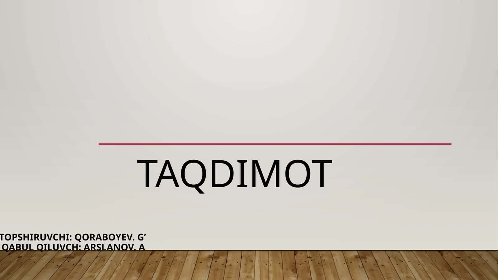 Tovar-moddiy zaxiralar 1