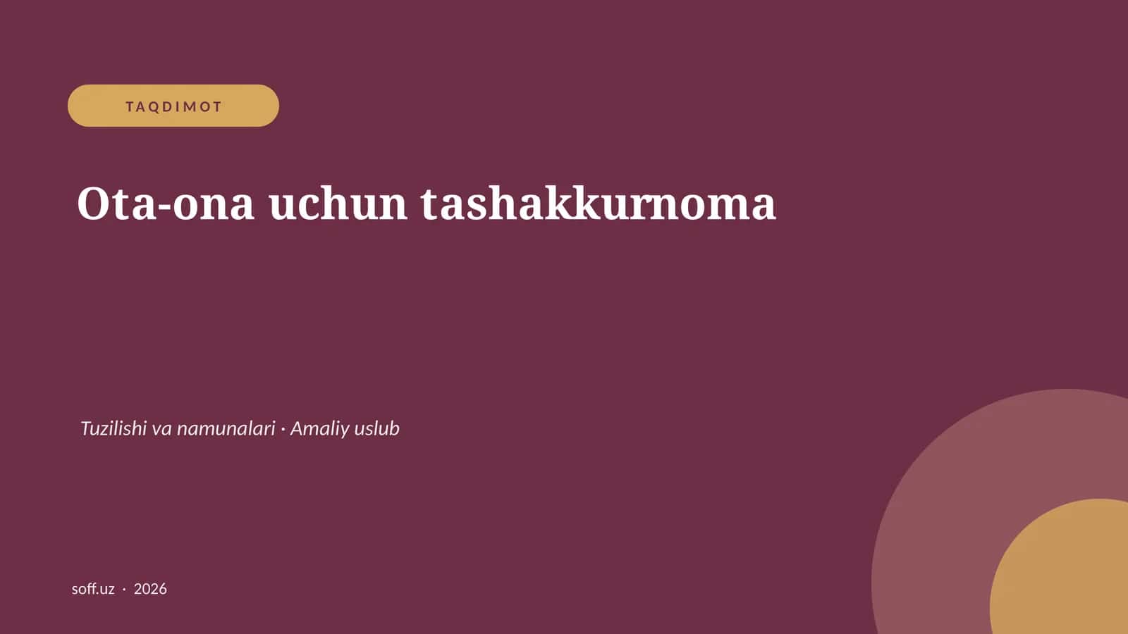 Ota-ona uchun tashakkurnoma 1