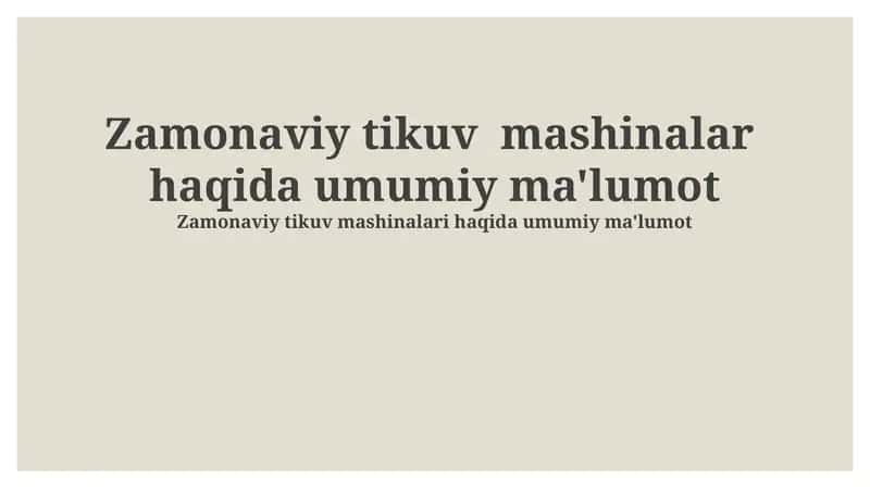 Zamonaviy tikuv mashinalari 1