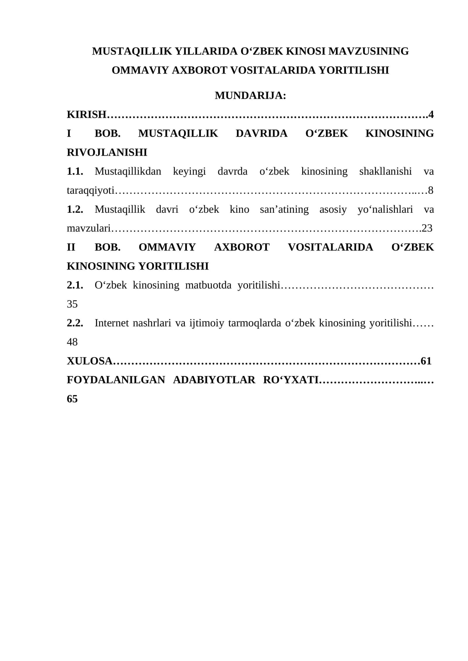 OMMAVIY AXBOROT VOSITALARIDA O‘ZBEK KINOSINING YORITILISHI 1