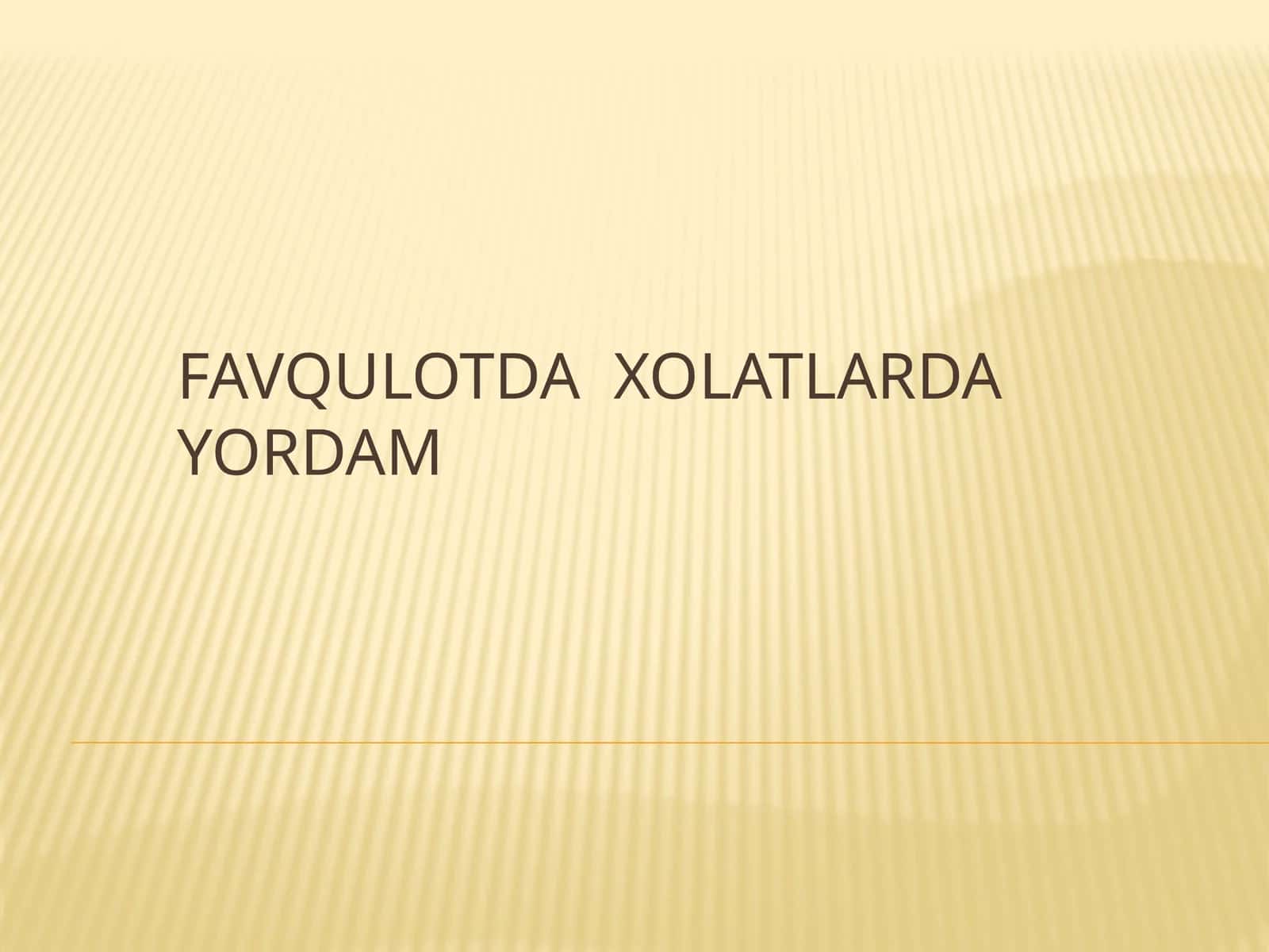 Favqulodda vaziyatlarda yordam 1