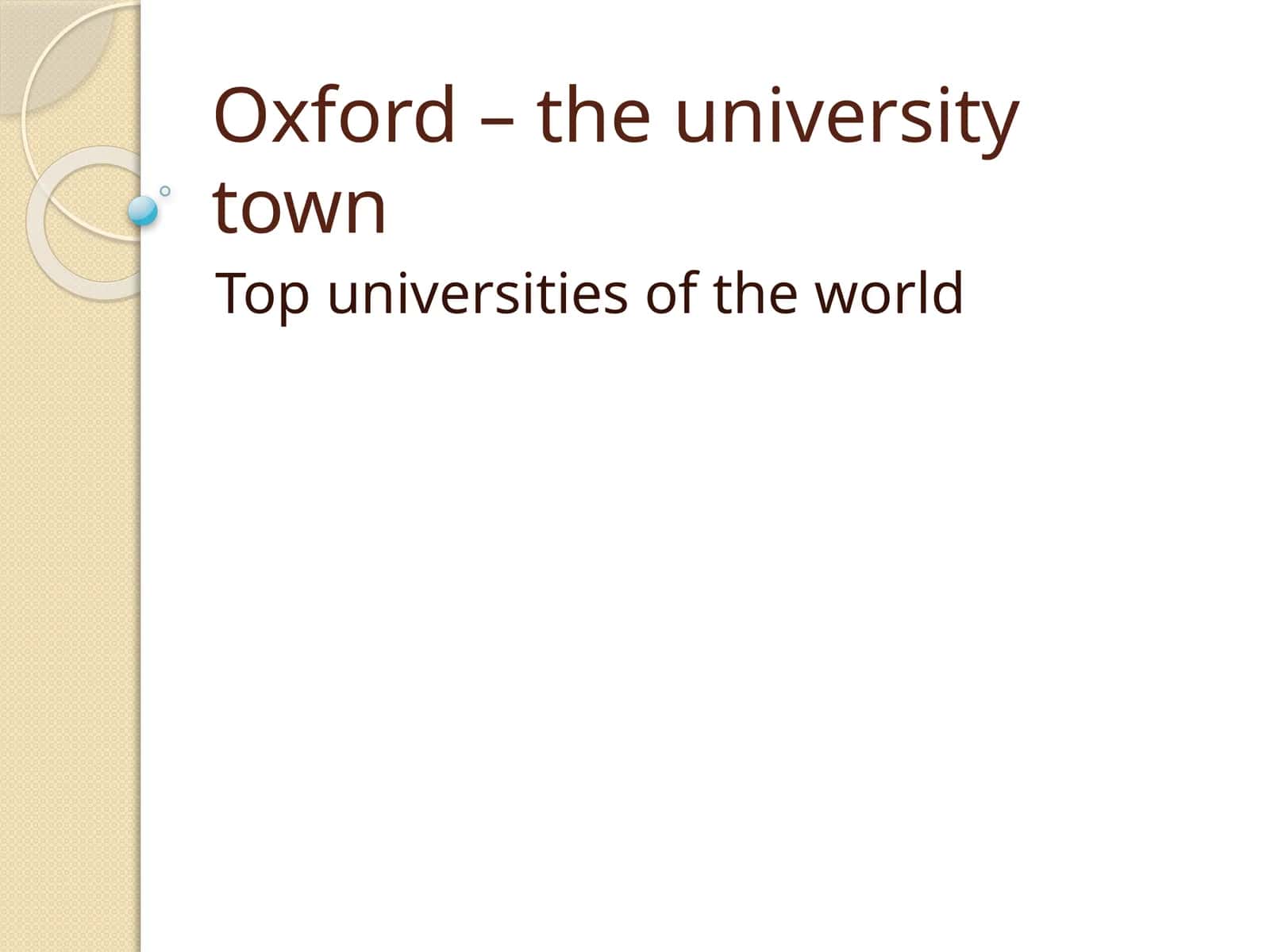 Oxford – the university town 1