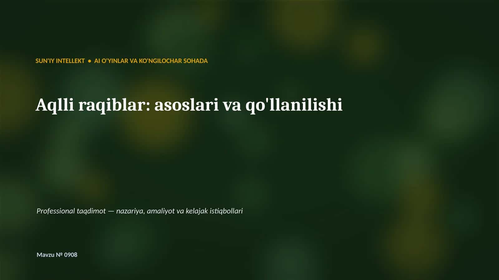 Professional taqdimot — nazariya, amaliyot va kelajak istiqbollari 1
