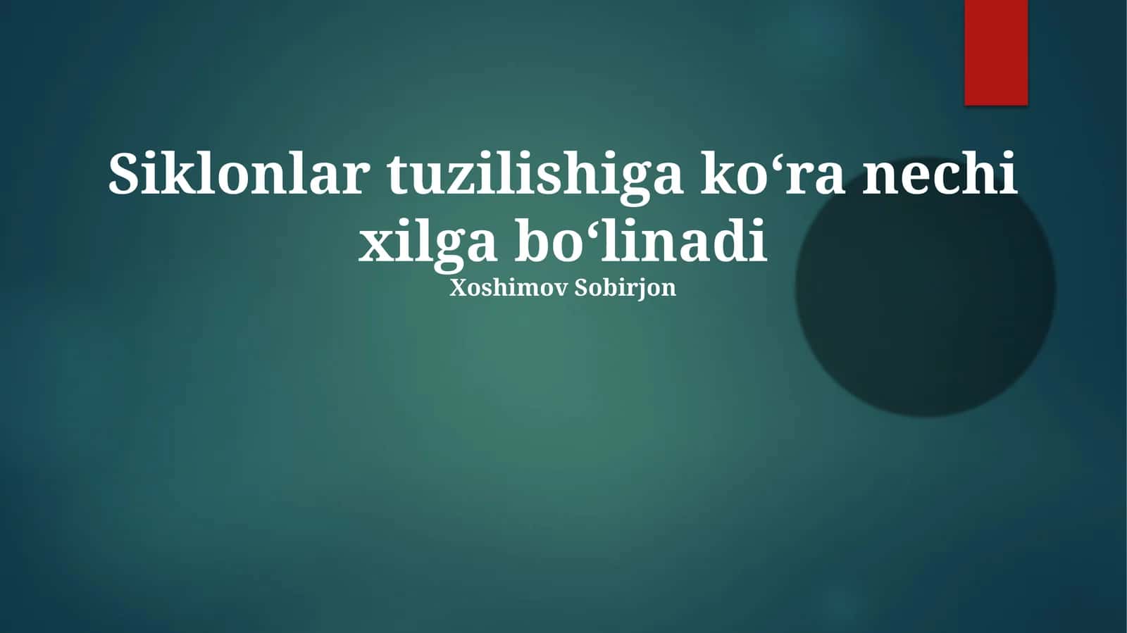 Siklonlar tuzilishiga koʻra nechi xilga boʻlinadi 1
