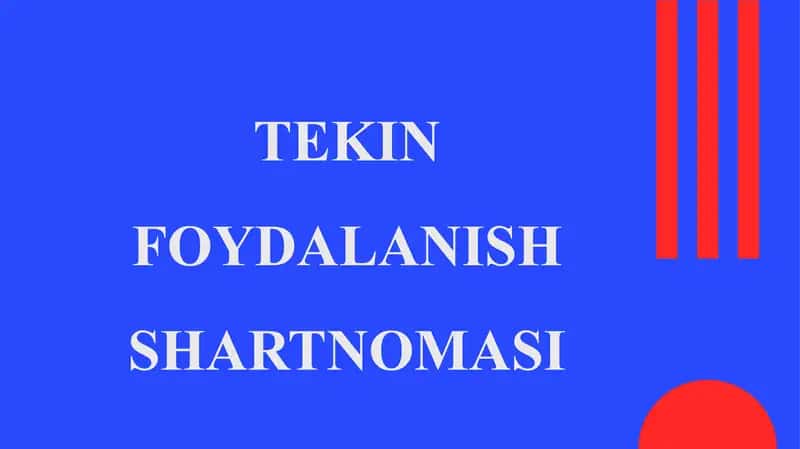 Tekin Foydalanish Shartnomasi 1