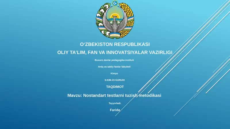 Nostandart testlarni tuzish metodikasi 1