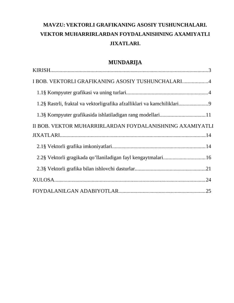 VEKTORLI GRAFIKANING ASOSIY TUSHUNCHALARI 1