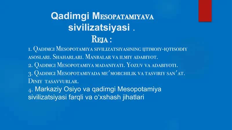 Qadimgi Mesopotamiya sivilizatsiyasi 1