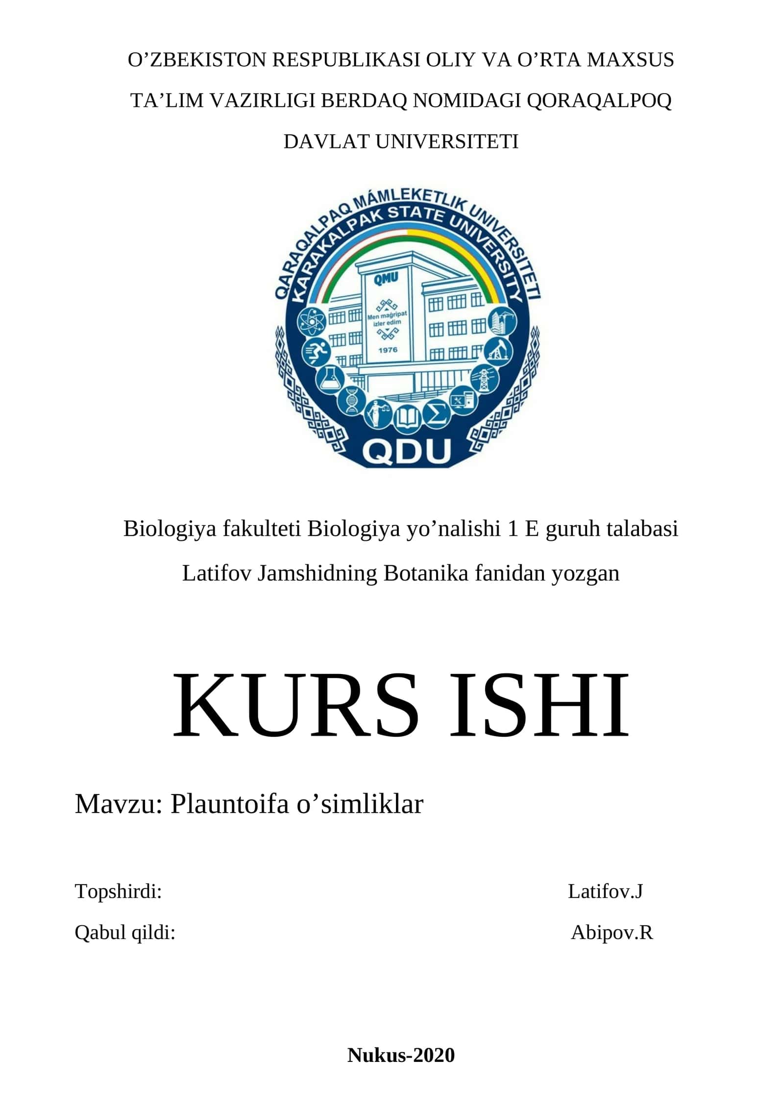 Plauntoifa o’simliklar 1