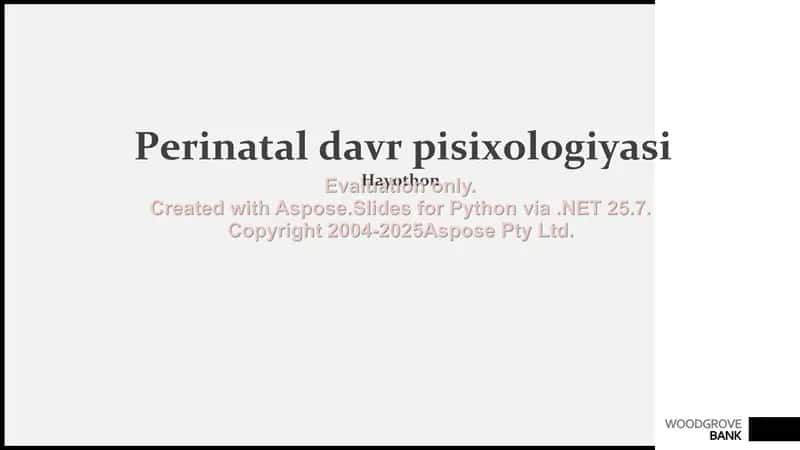 Perinatal davr psixologiyasi 1