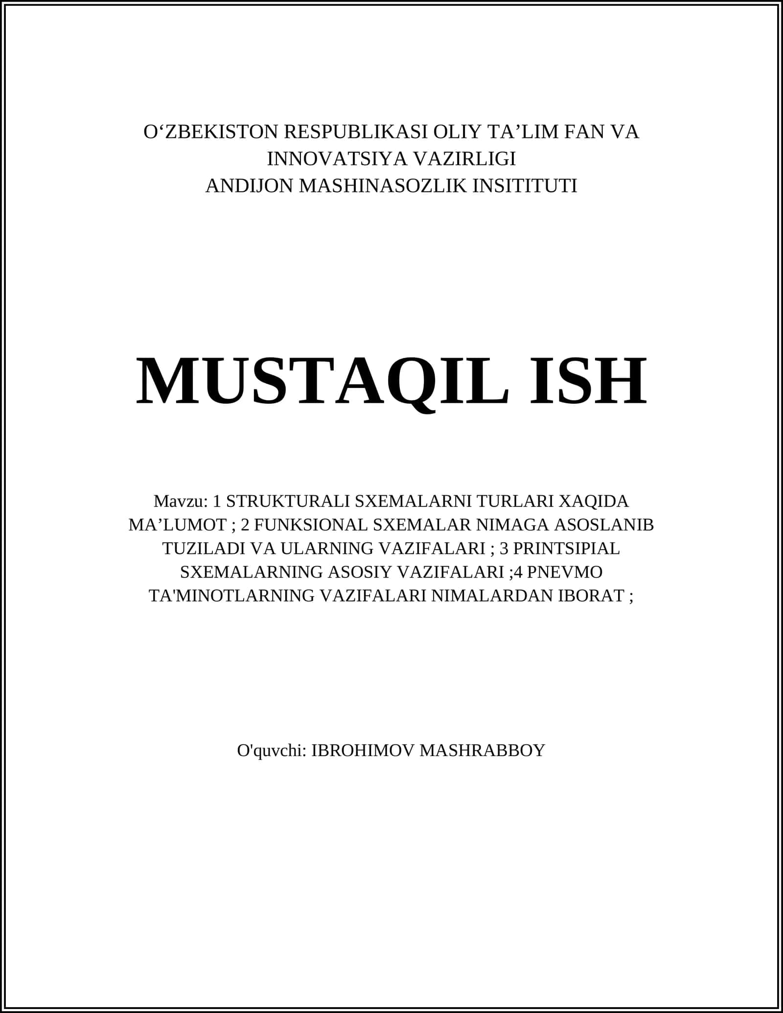 STRUKTURALI SXEMALARNI TURLARI XAQIDA MAʼLUMOT 1