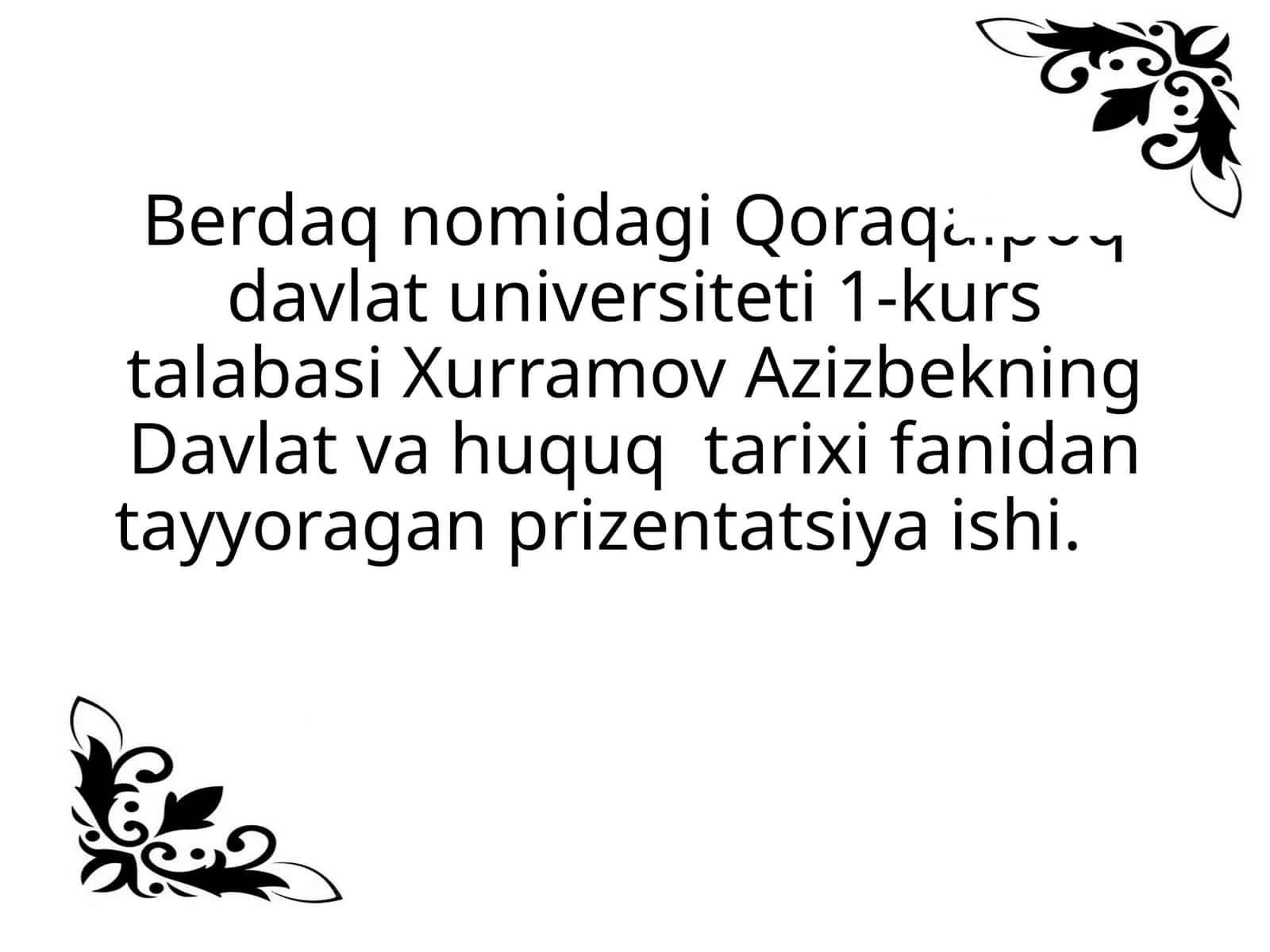 O‘rtaasrlardagi musulmon xalqi 1