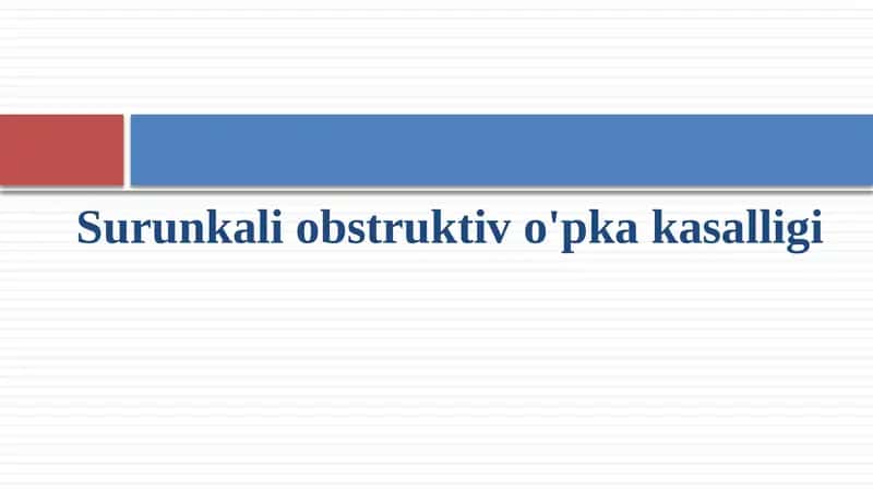 Surunkali obstruktiv o'pka kasalligi 1
