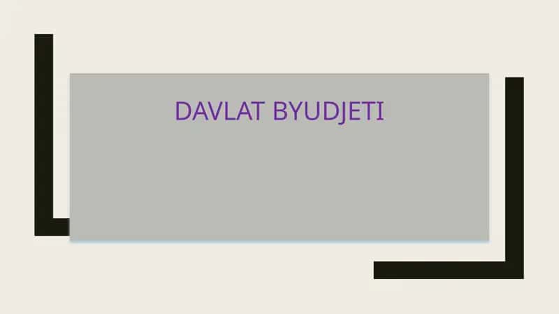 Davlat Byudjeti 1
