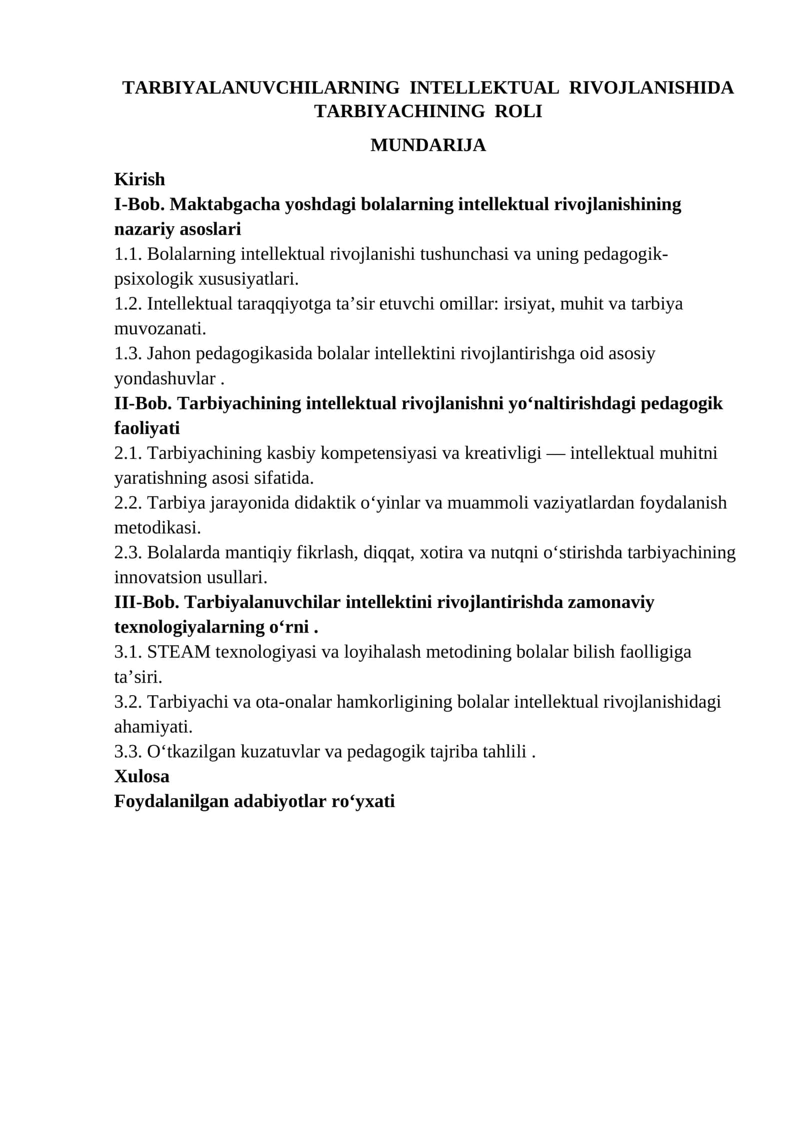 TARBIYALANUVCHILARNING INTELLEKTUAL RIVOJLANISHIDA TARBIYACHINING ROLI 1