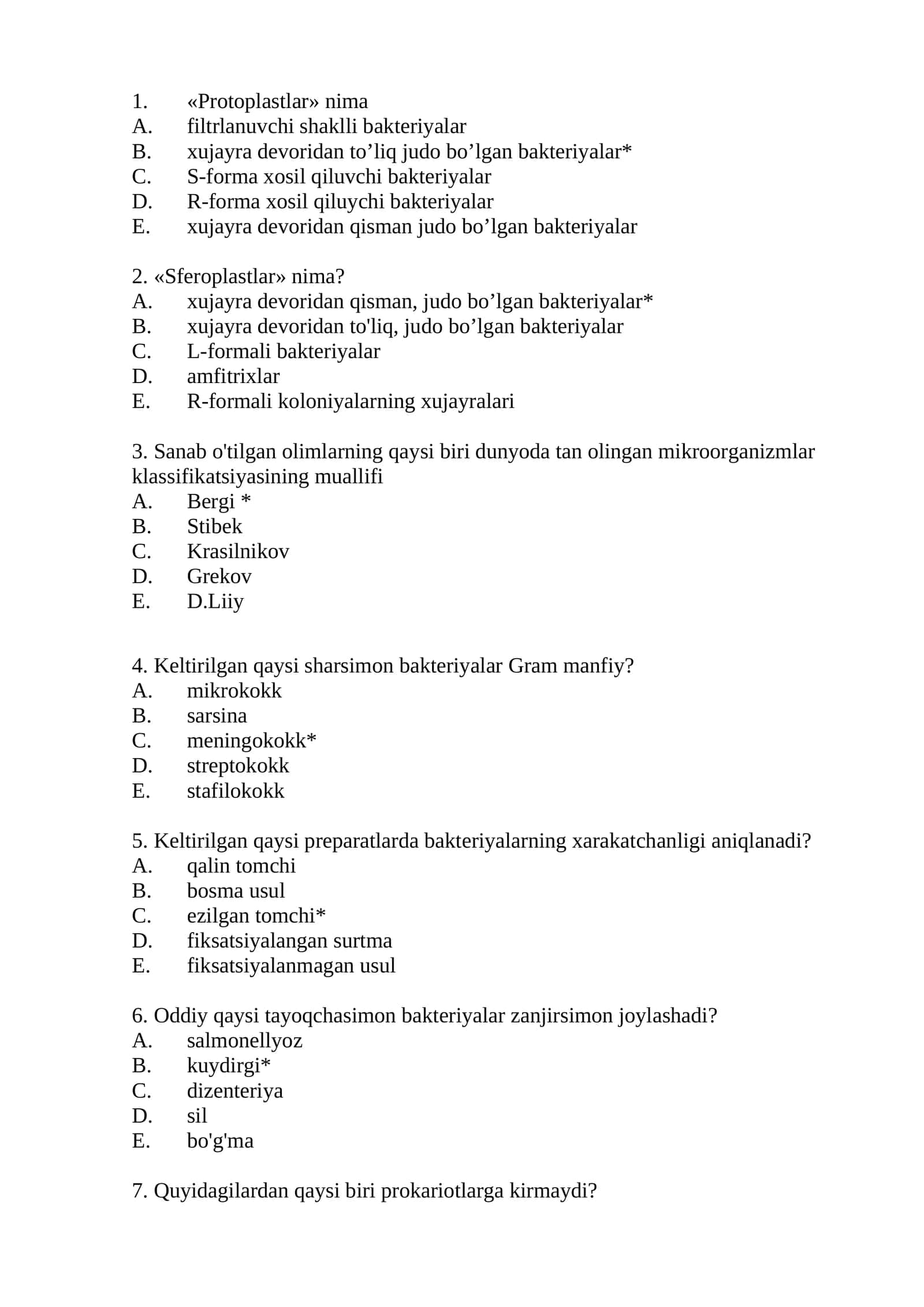 patanatomiya yakuniy testlar 1