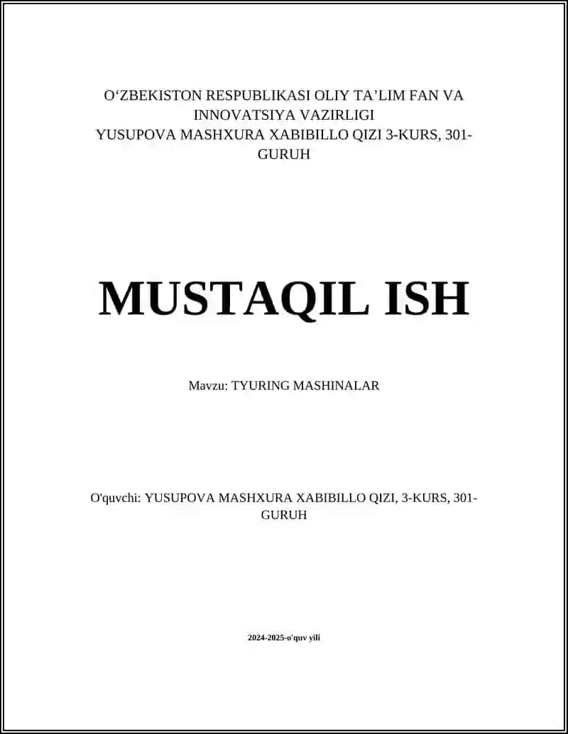 Turing Mashinalar
