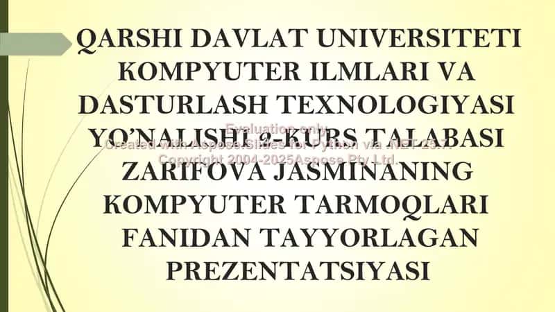 Axborot tizimlari 1